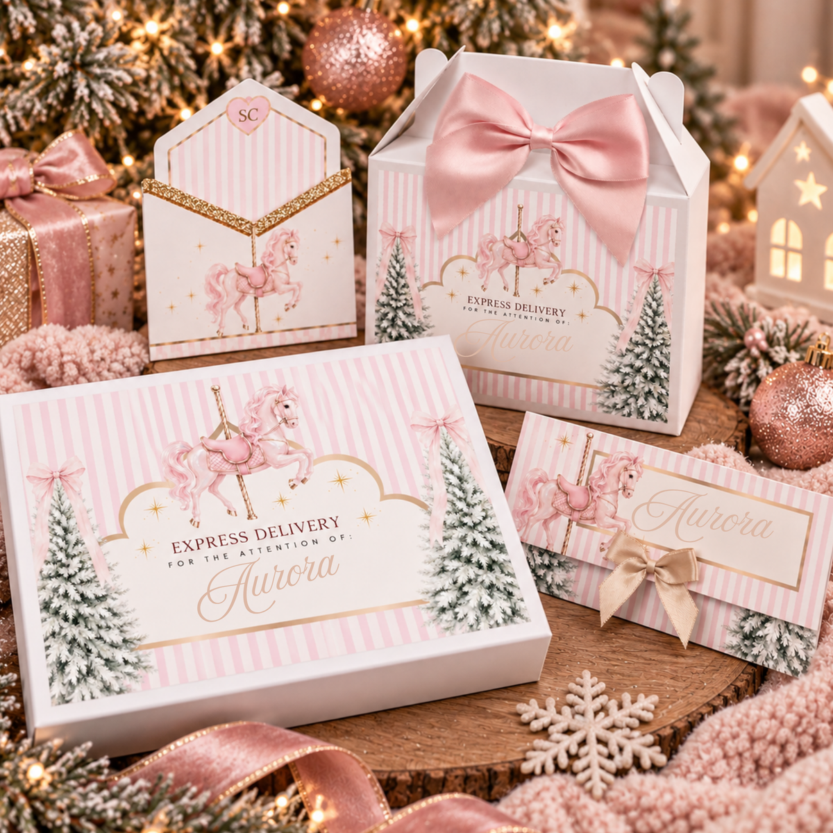 Personalised Christmas Money Wallet | Christmas Carousel Gift Wallet | Money Holder | Cash Gift Envelope | Christmas Eve Gift