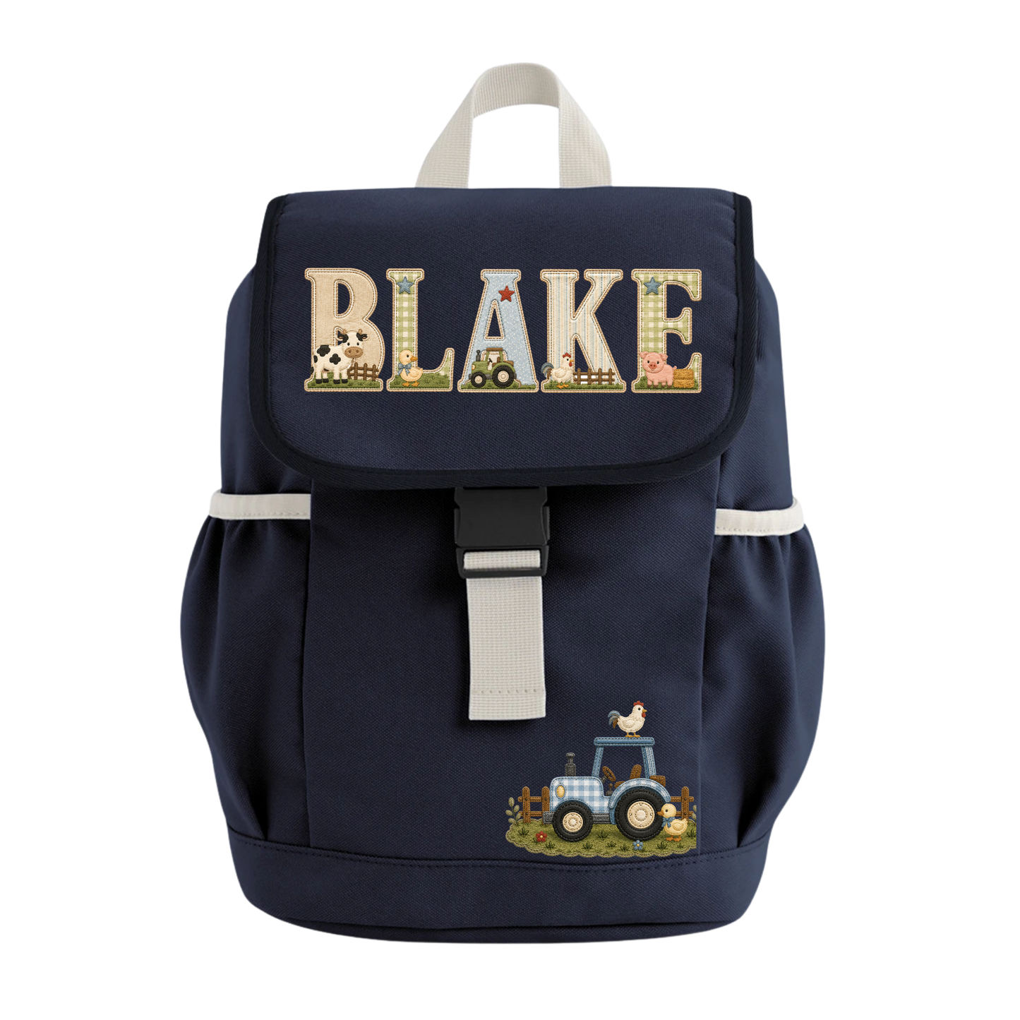Personalised Farm Backpack & Lunch Bag Set | Custom School Bag with Name | Tractor School Set