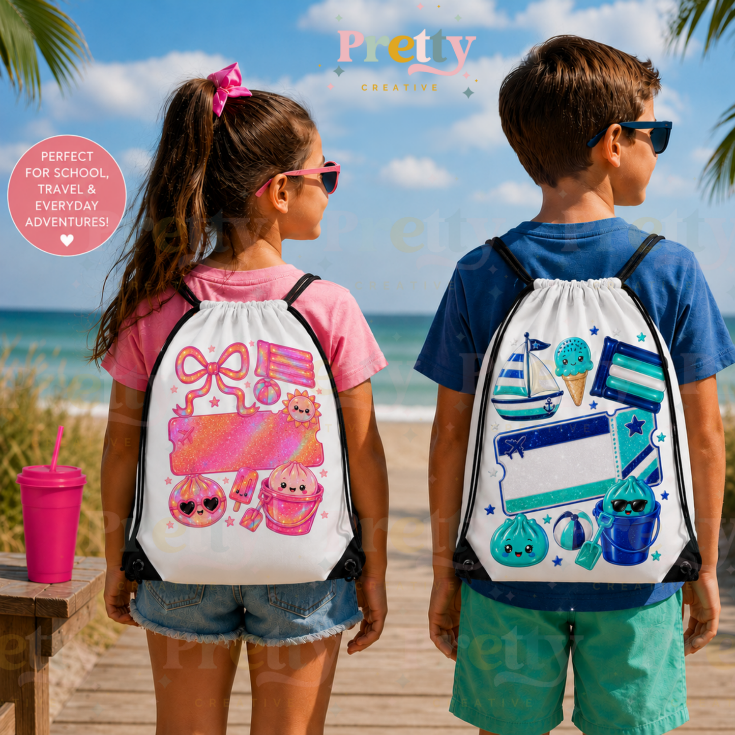 Personalised Dumpling Drawstring Bag & Travel Set
