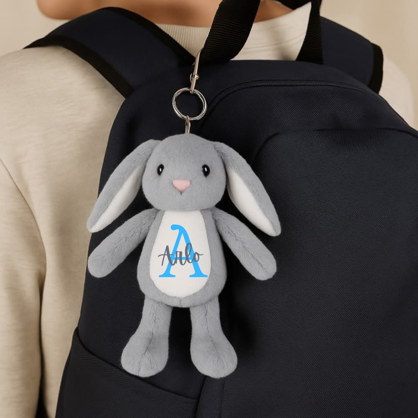 Personalised Teddy Bear & Bunny Plush Keyring