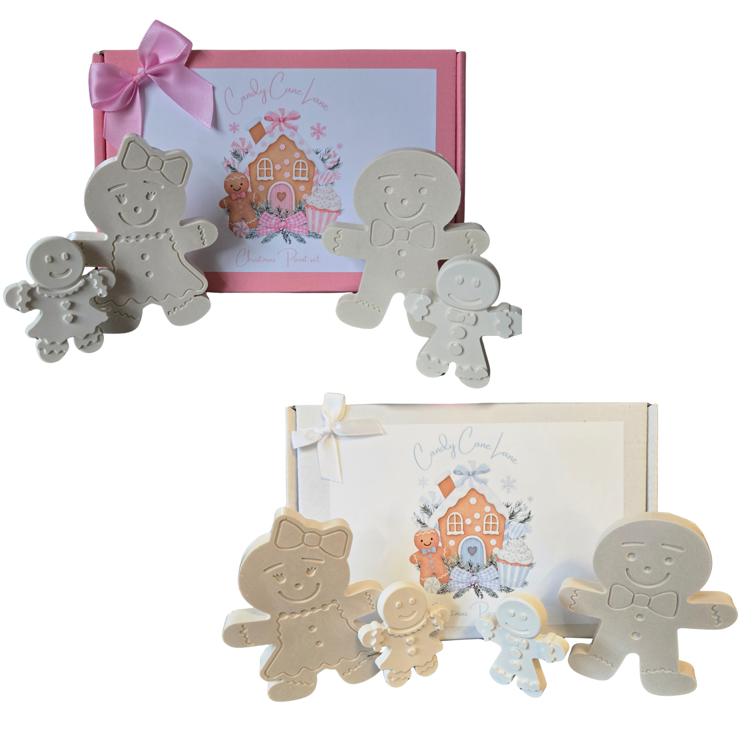 Gingerbread Family Paint Set – Christmas Craft Kit – Plaster of Paris Painting Set – Kids Christmas Activity – Christmas Eve Box Filler – Elf Set Gift