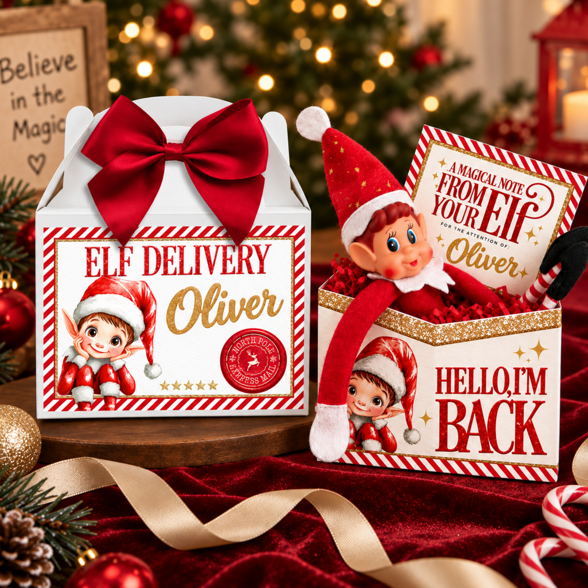 Personalised Elf Arrival Set – Elf Delivery Box & Elf Welcome Box