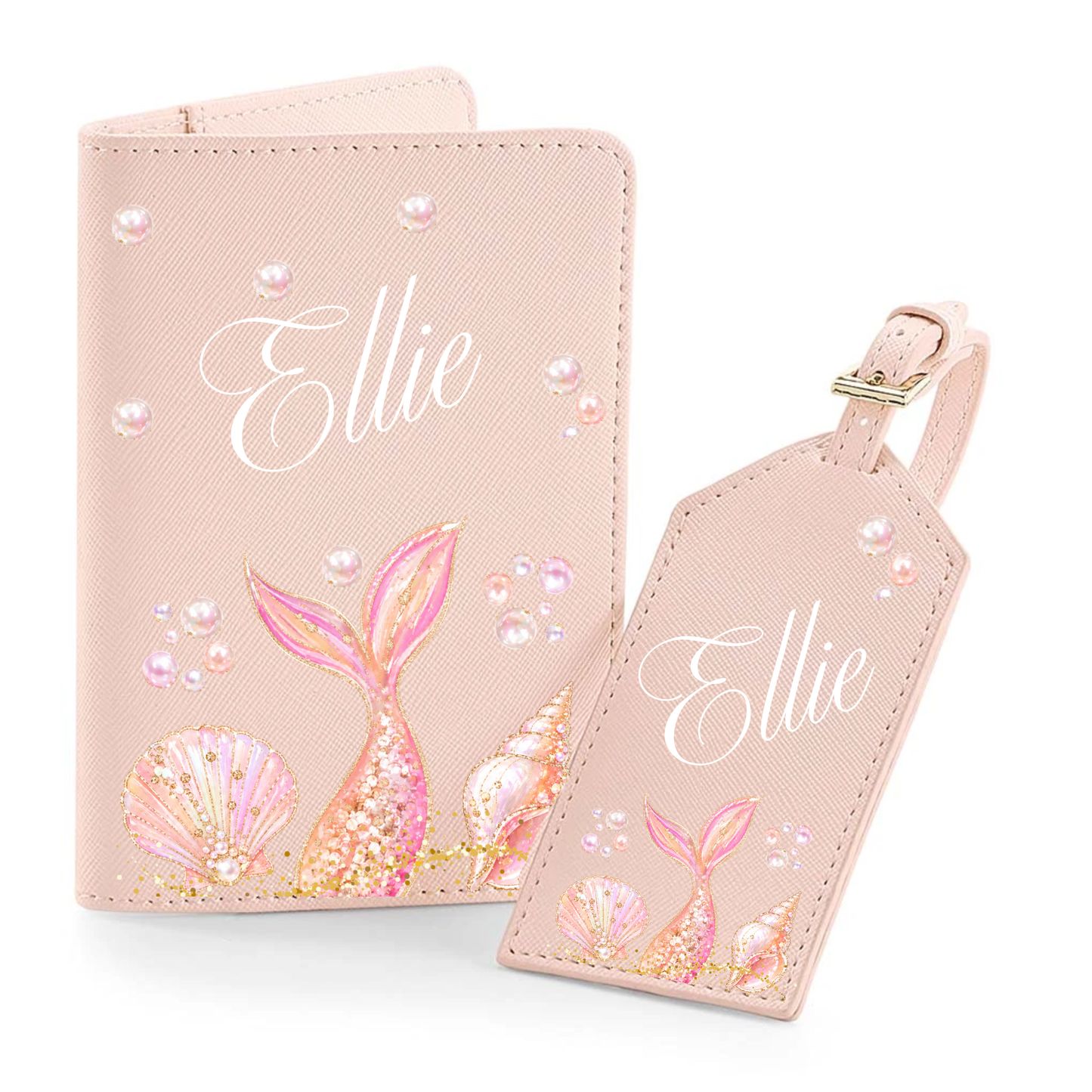 Personalised passport and luggage tag, mermaid, space, fairies, dinosaur, animals