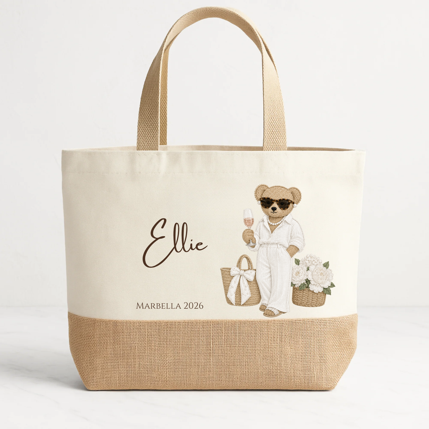 Personalised Summer Tote Bag | Holiday Beach Bag | Hen Party Gift | Bridesmaid Tote
