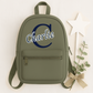 Personalised children's backpack customised with your child's name and initial. Available in a range of colours and font styles. Perfect for nursery, preschool, reception, school and back to school gifts.