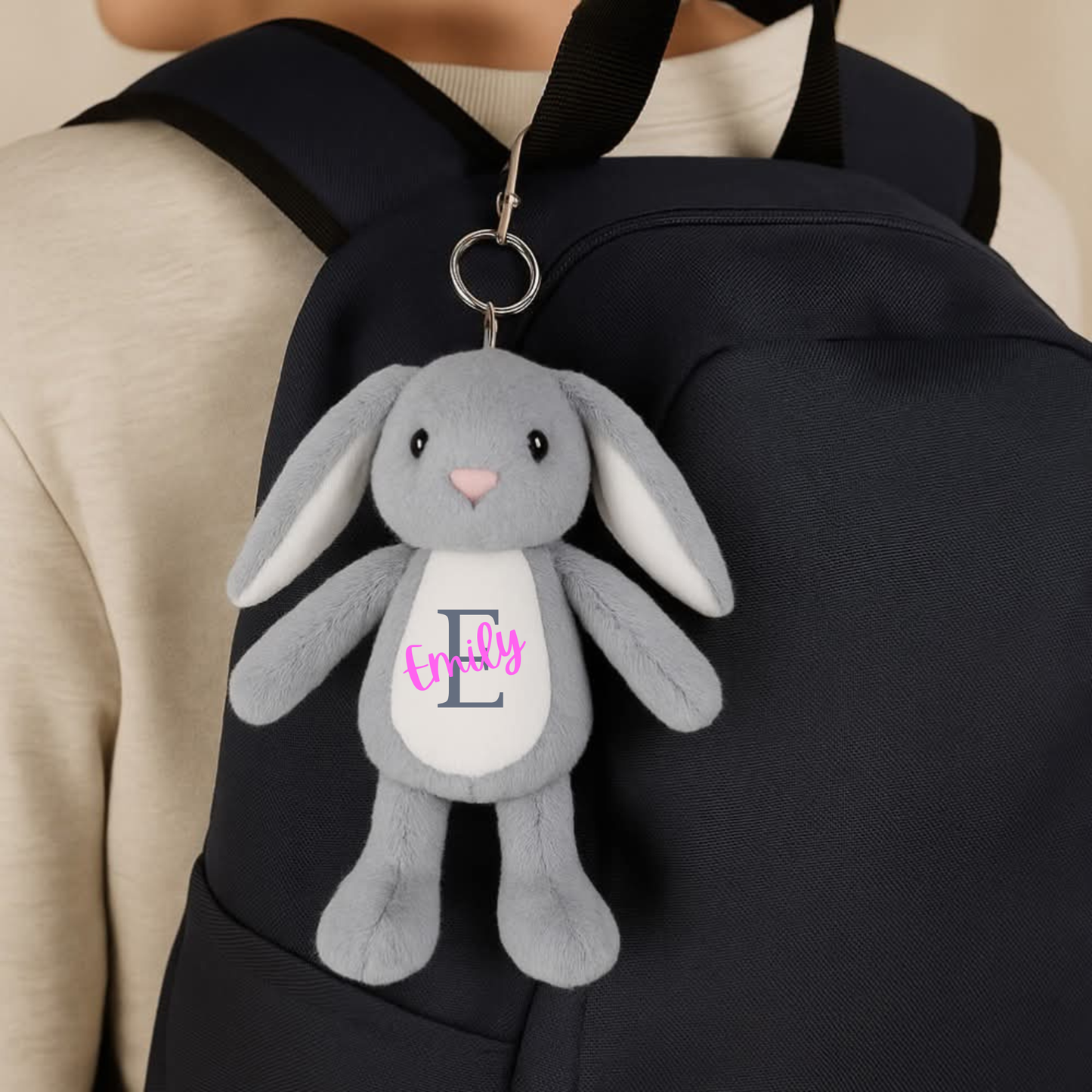 Personalised Teddy Bear & Bunny Plush Keyring