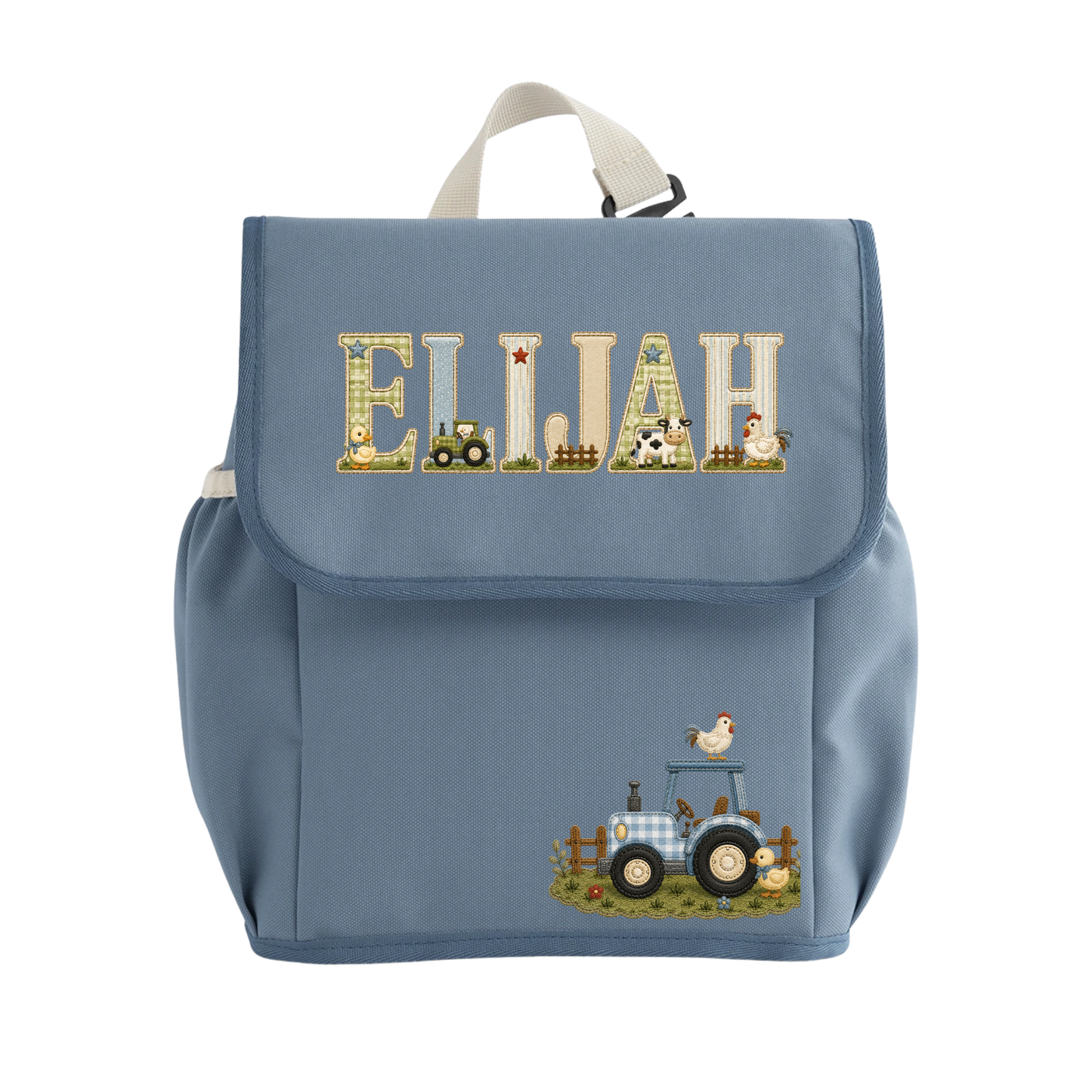 Personalised Farm Backpack & Lunch Bag Set | Custom School Bag with Name | Tractor School Set