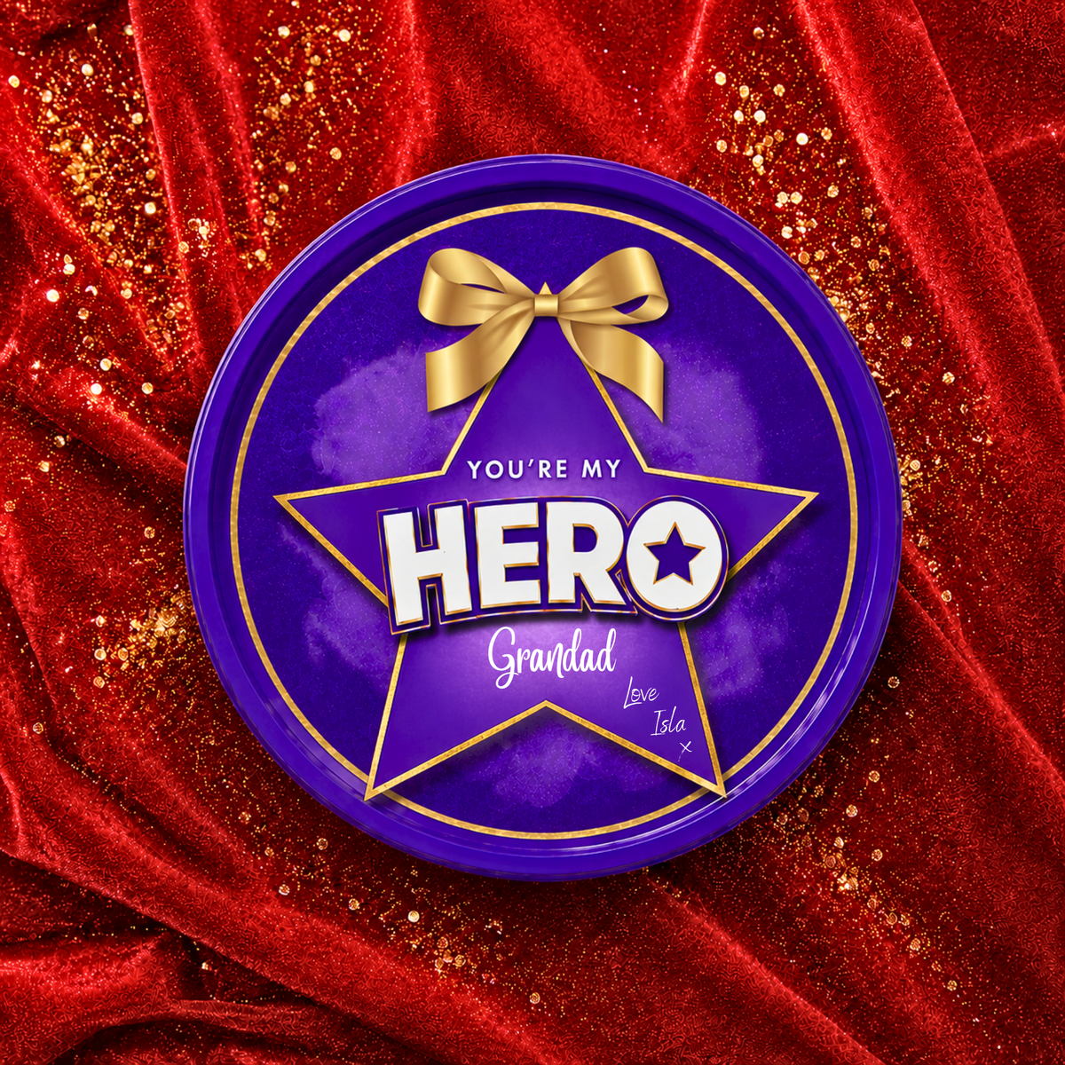 Personalised Chocolate Box Cover | Christmas Gift Topper, Chocolate box sticker