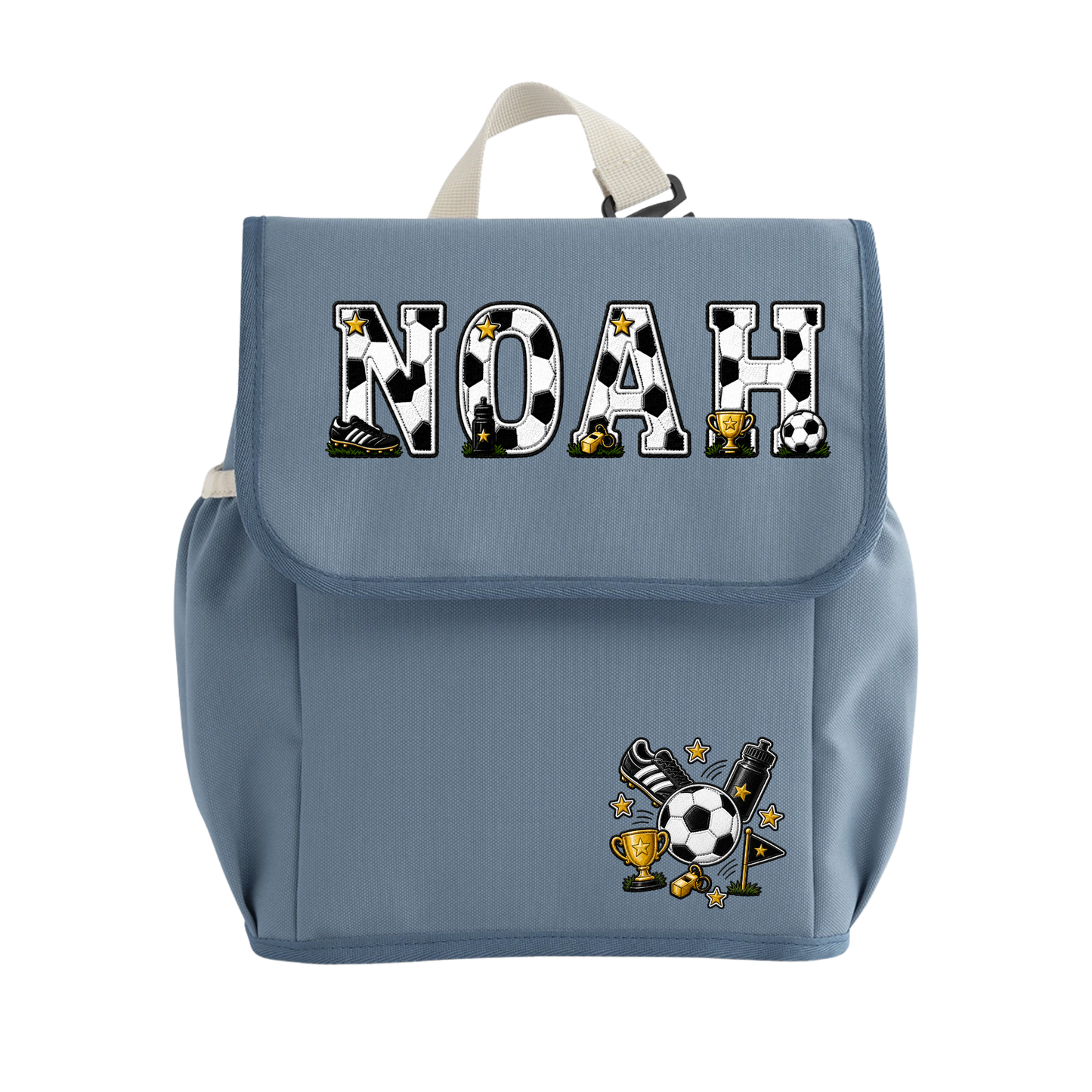 Personalised Football Backpack & Lunch Bag Set | Custom Kids School Bag with Name