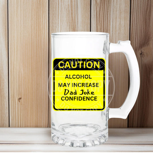 Dad Jokes Beer Glass, Fathers day, Dads birthday gift