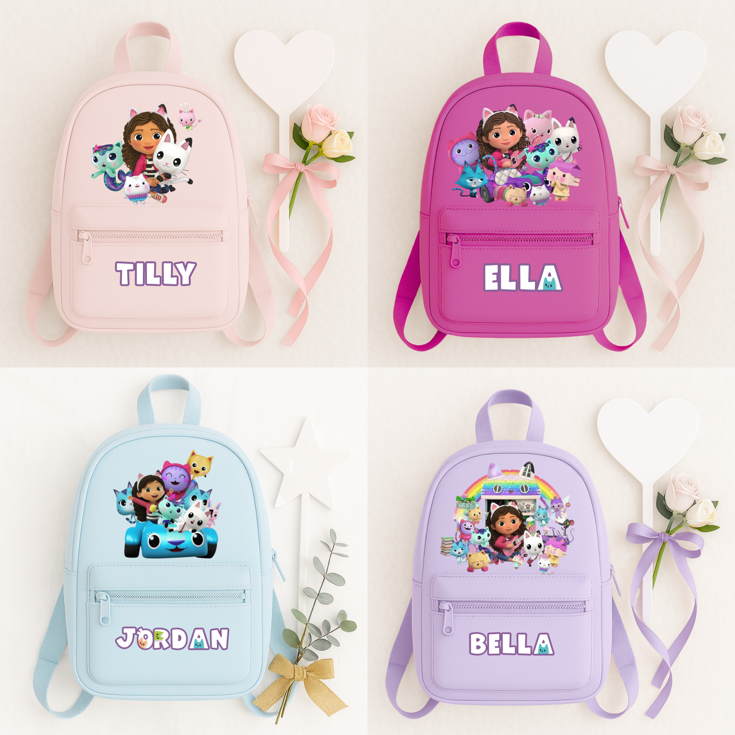Personalised Dollhouse backpack, perfect for school, holiday, gift, birthday
