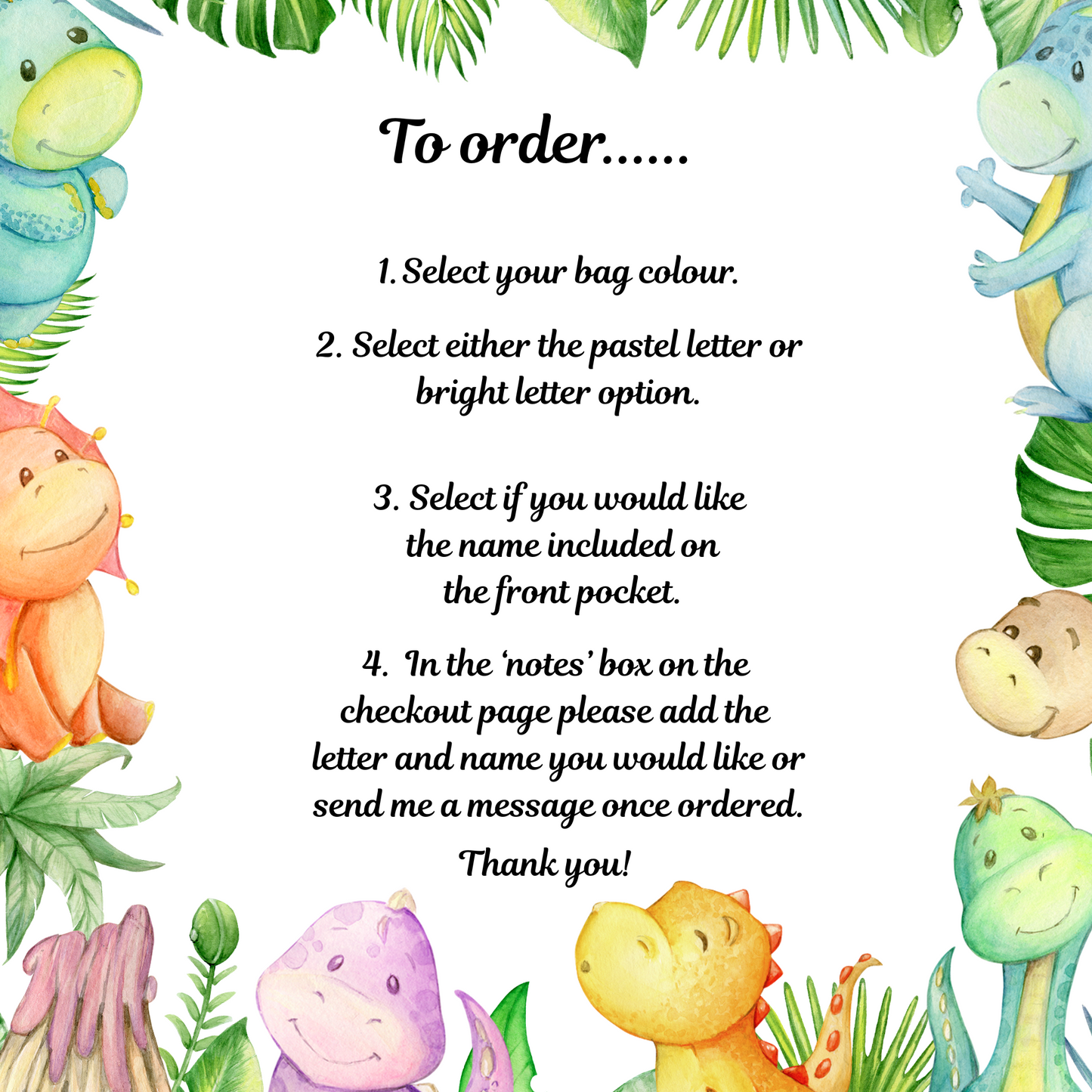 Dinosaur initial backpack