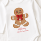 Personalised Christmas Baby Vest – Gingerbread or Santa Face – Embroidery Style Printed Baby Grow – Custom Name “Happy Christmas” – Pink Blue Red