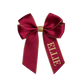 Glitter edge, personalised Christmas Hair bow, Red, Navy, Deep red, White