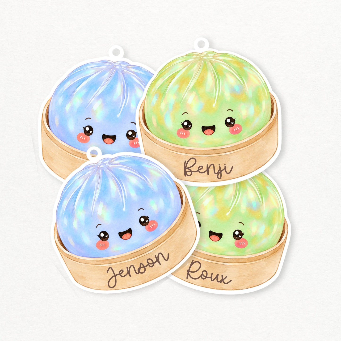 Personalised Viral little dumplings, 4 colours, keyring, bag charm, pencil case
