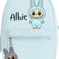 Personalized Monster Backpack: Kids School Bag with Zip Pull Keyring