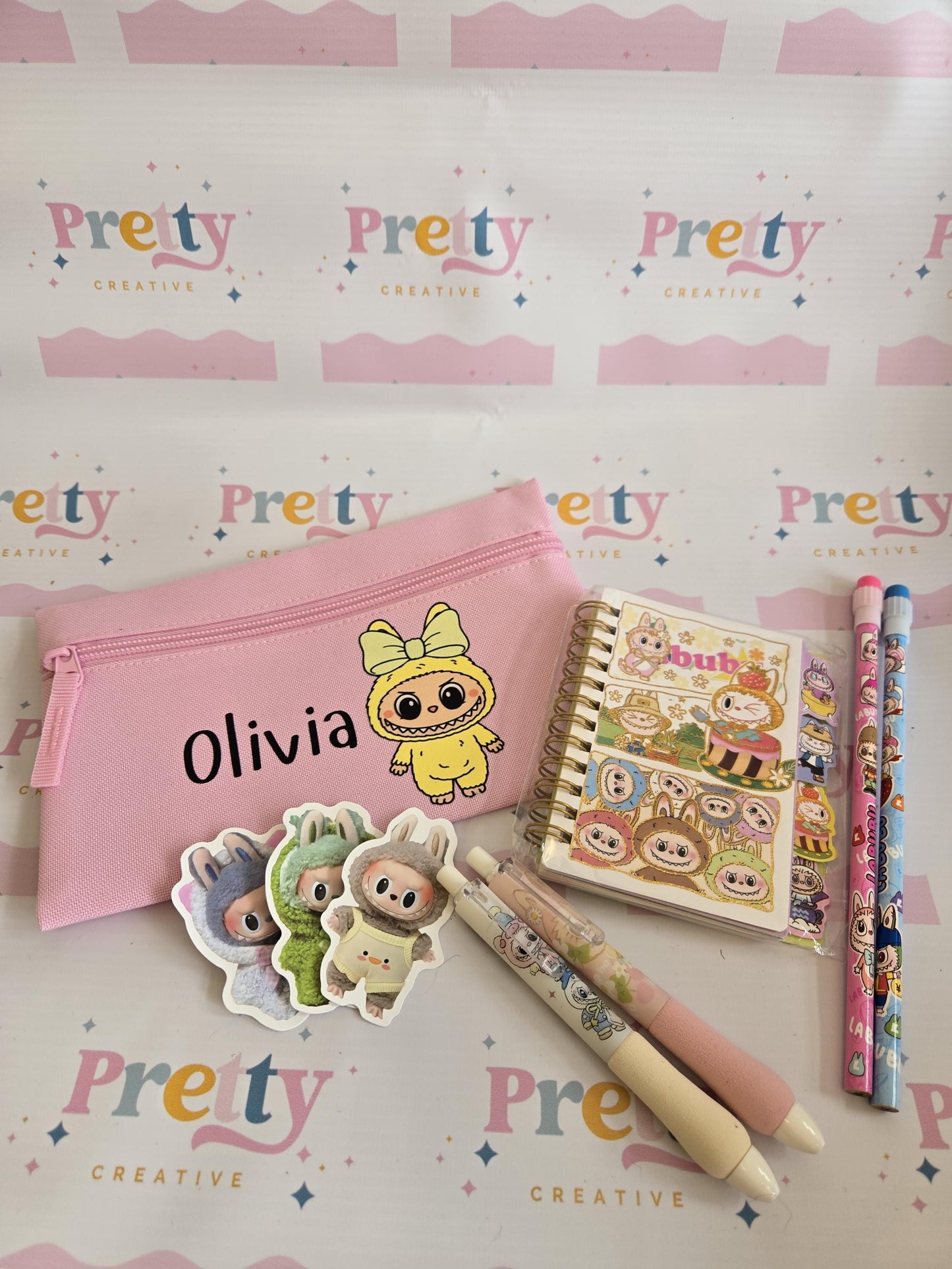 Personalized Monster Pencil Case Set: Back to School Stationery Gift