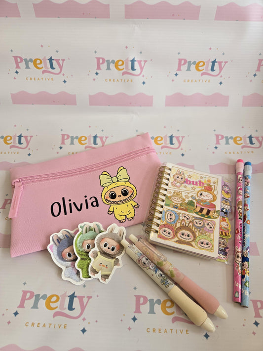 Personalized Monster Pencil Case Set: Back to School Stationery Gift