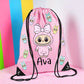 Personalized Monster drawstring waterproof bag: Labubu Lover Gift, School Bag, PE bag, Swimming bag, Gym bag