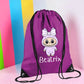 Personalized Monster drawstring waterproof bag: Labubu Lover Gift, School Bag, PE bag, Swimming bag, Gym bag